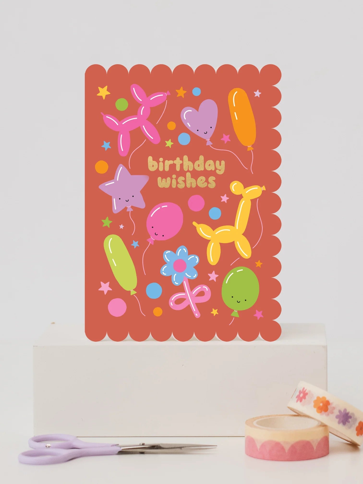 Balloon Parade illustrated card by Mifkins