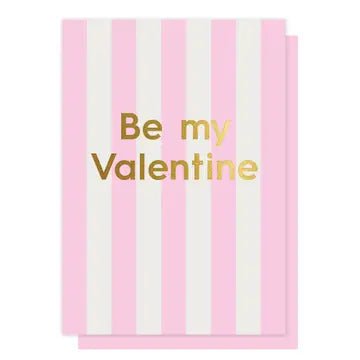 BE MY VALENTINE (pink & white) | CARD BY LUCKY INK - OTHERLETTERS