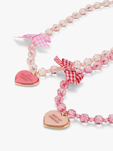 BFF HEART BEADED NECKLACE SET 2 PACK - OTHERLETTERS