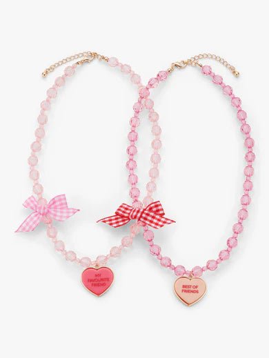 BFF HEART BEADED NECKLACE SET 2 PACK - OTHERLETTERS