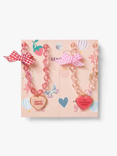 BFF HEART BEADED NECKLACE SET 2 PACK - OTHERLETTERS