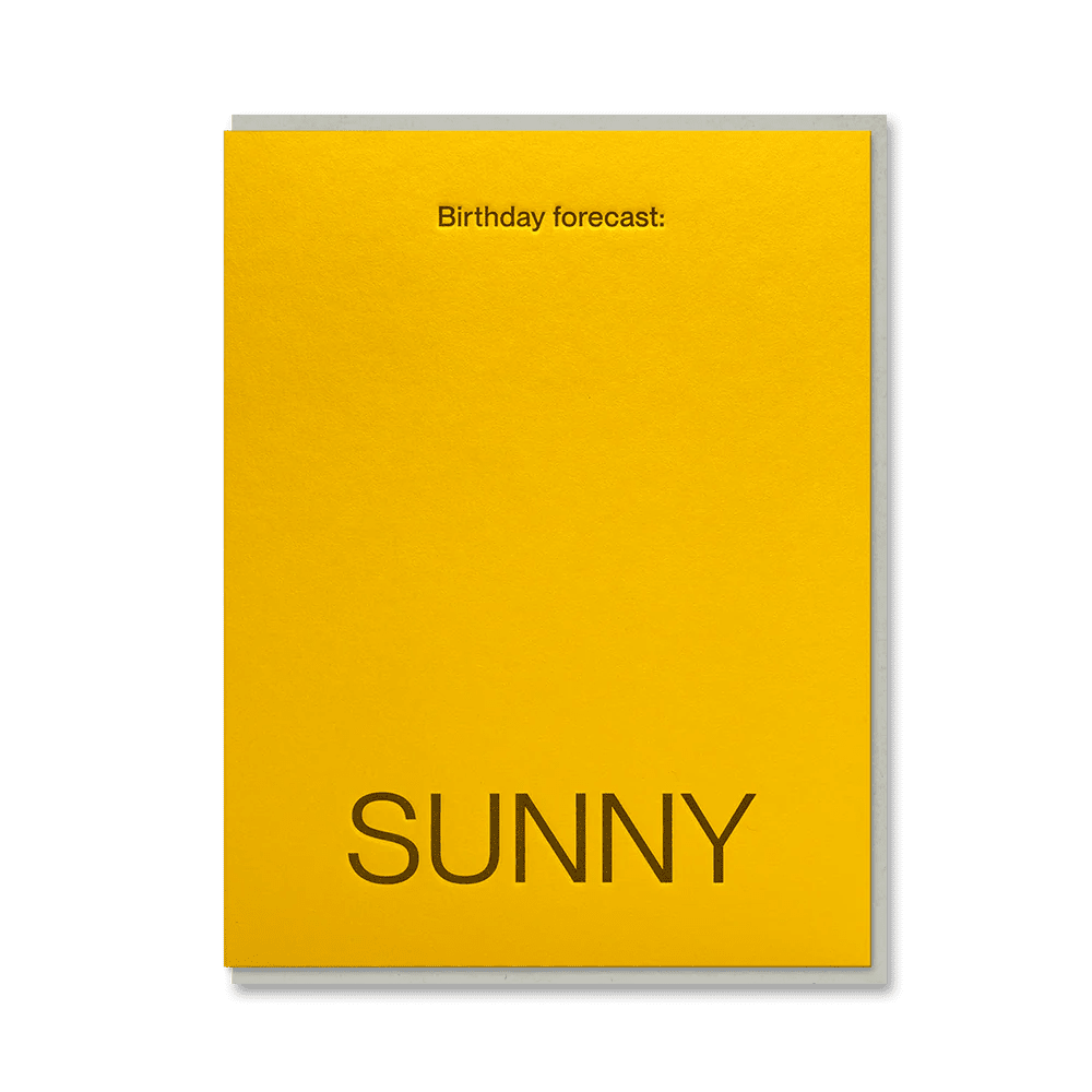 BIRTHDAY FORECAST SUNNY | CARD BY 1973 - OTHERLETTERS