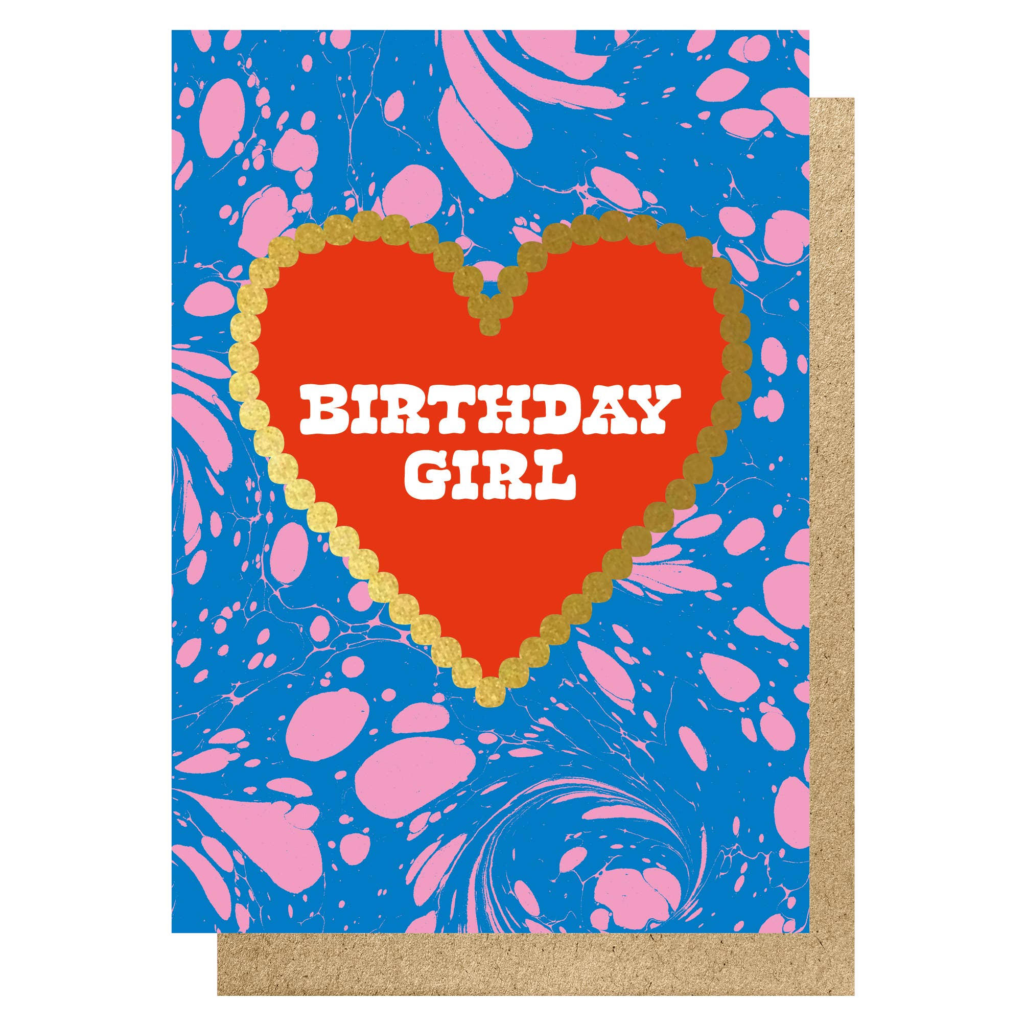BIRTHDAY GIRL MARBLE PRINT FOIL | CARD BY LUCKY INK - OTHERLETTERS