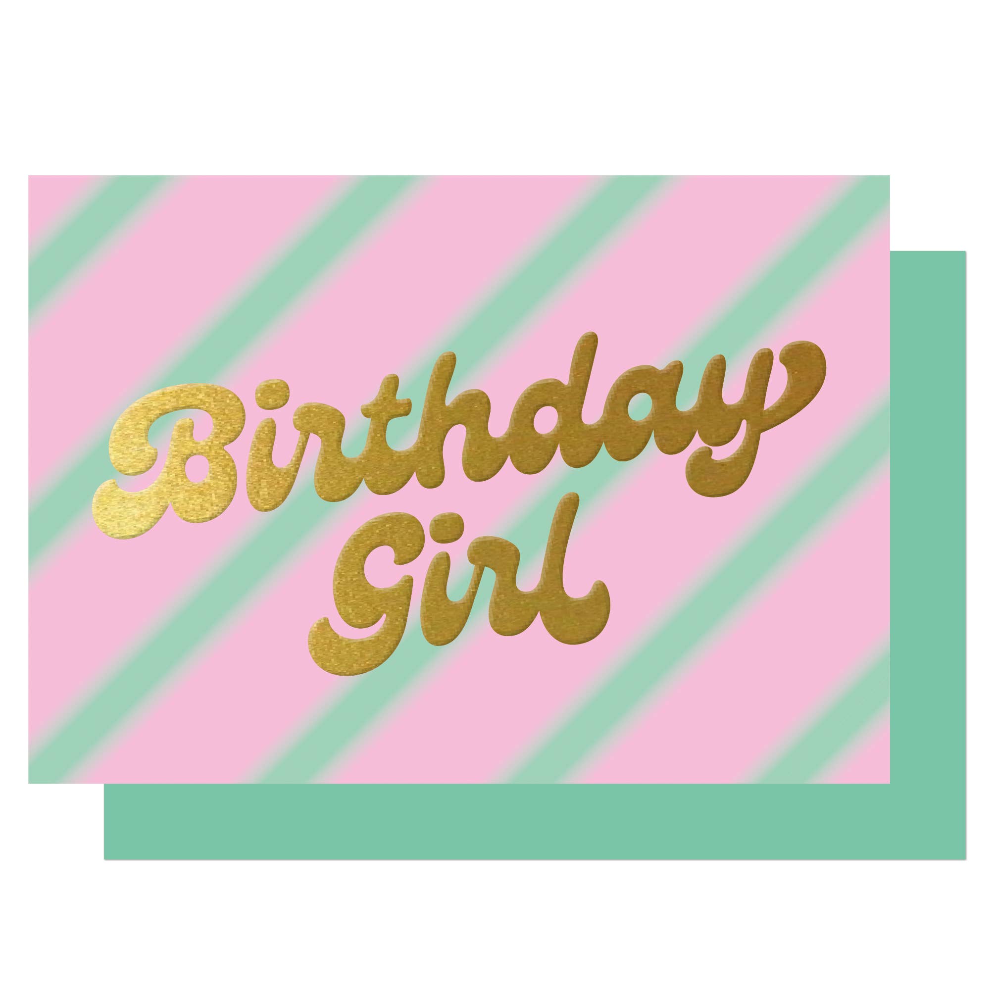 BIRTHDAY GIRL PINK & MINT STRIPE | CARD BY LUCKY INK - OTHERLETTERS