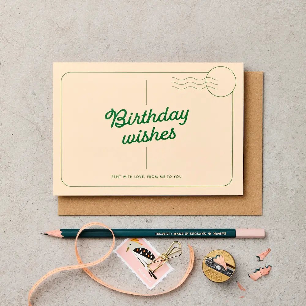 BIRTHDAY WISHES STAMP (GREEN) | CARD BY KATIE LEAMON - OTHERLETTERS
