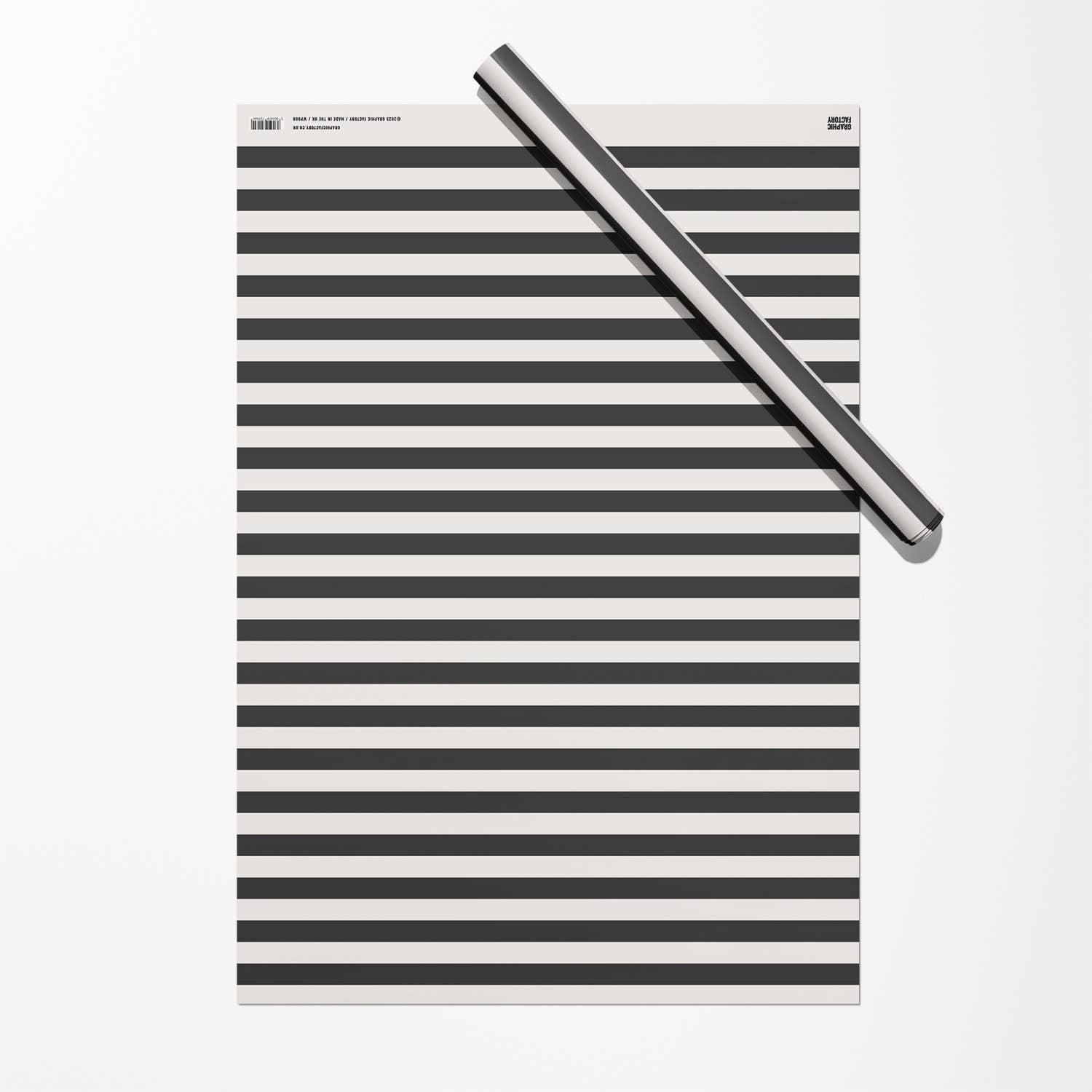 BLACK STRIPE GIFT WRAP | 3 SHEETS ROLLED - OTHERLETTERS