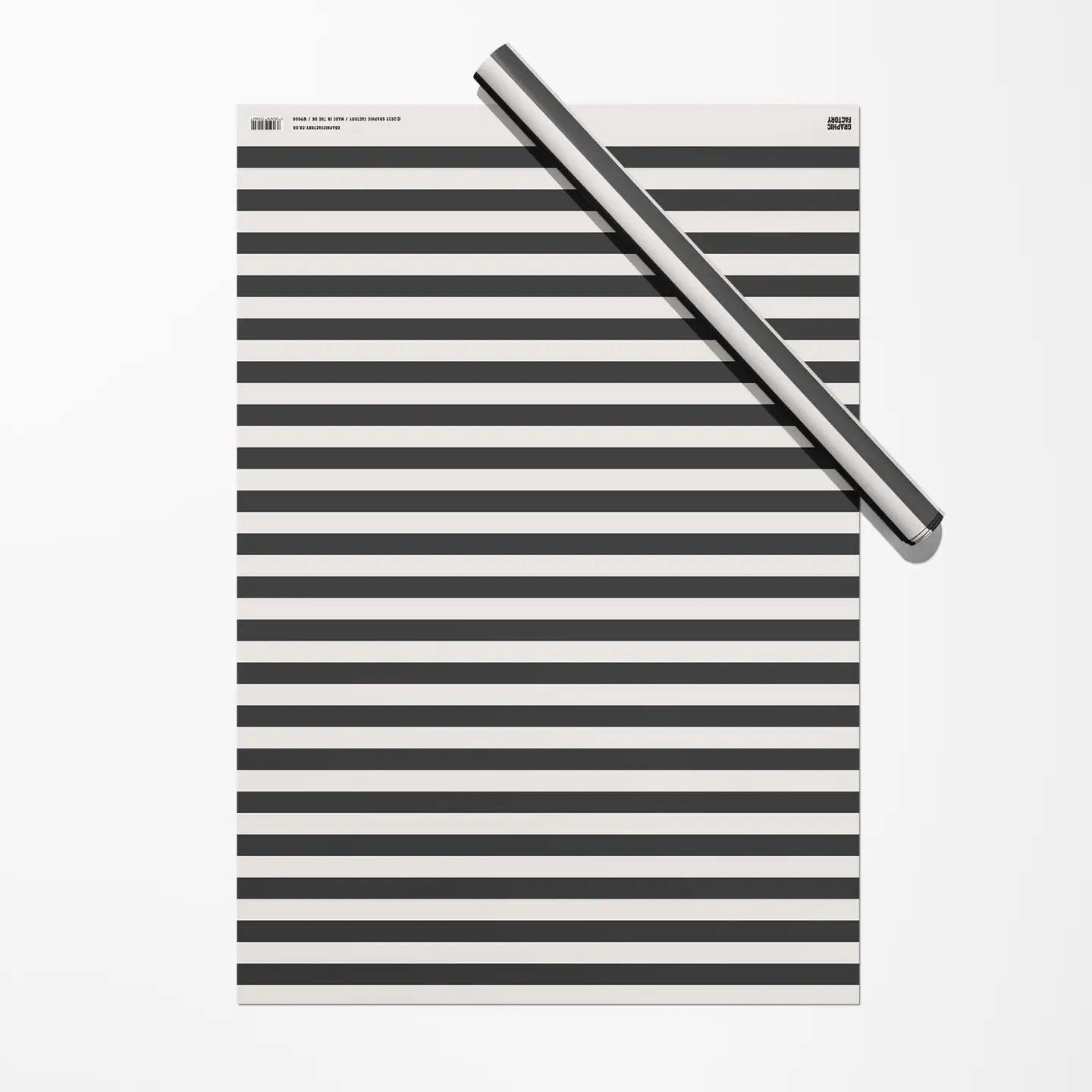 BLACK STRIPE GIFT WRAP | 3 SHEETS ROLLED - OTHERLETTERS