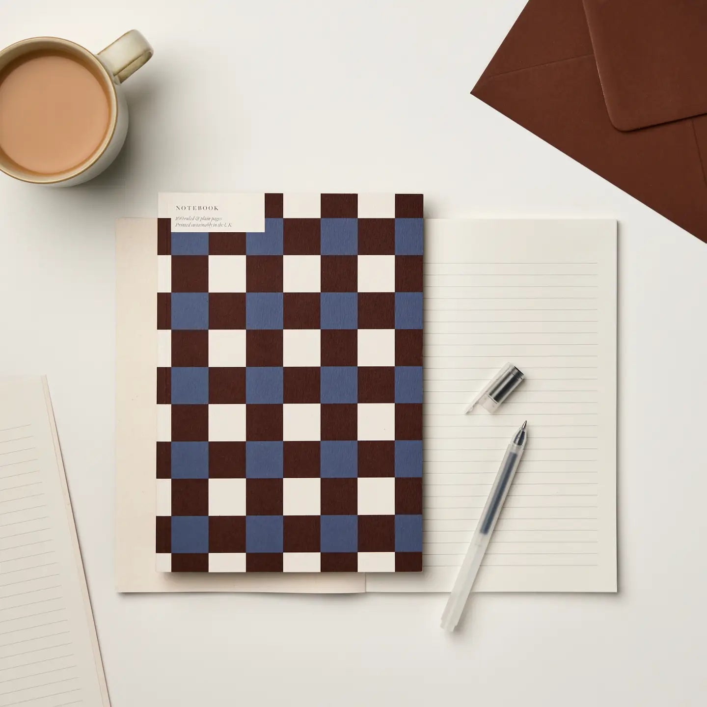 BURGUNDY/ BLUE TILE NOTEBOOK - OTHERLETTERS