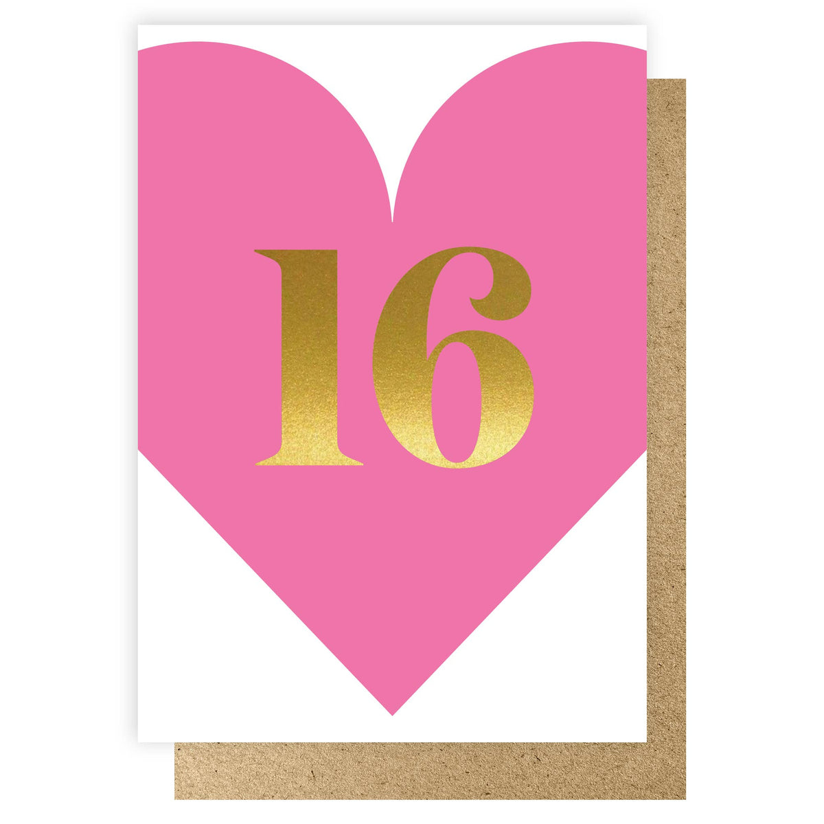 HEART AGE 16 PINK | CARD BY LUCKY INK