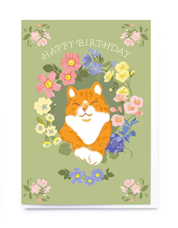 CAT AND FLOWERS | CARD BY NOI - OTHERLETTERS