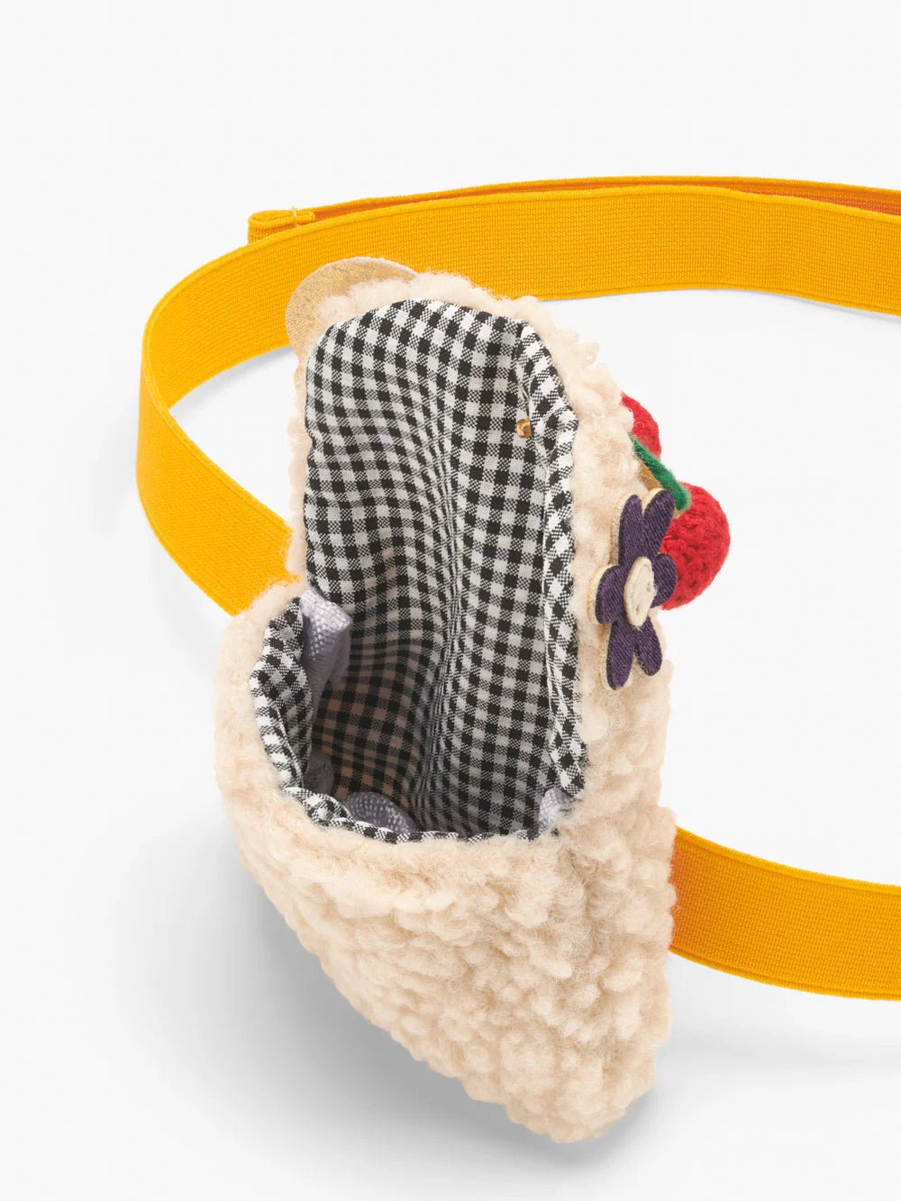 CHERRY POM POM BORG PURSE BELT BAG - OTHERLETTERS