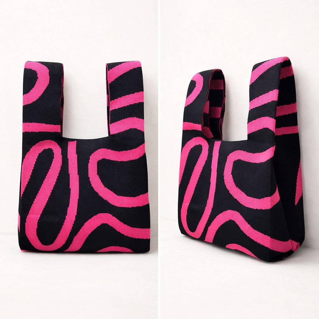 CREAM ABSTRACT FLOW KNITTED BAG | MEDIUM - OTHERLETTERS