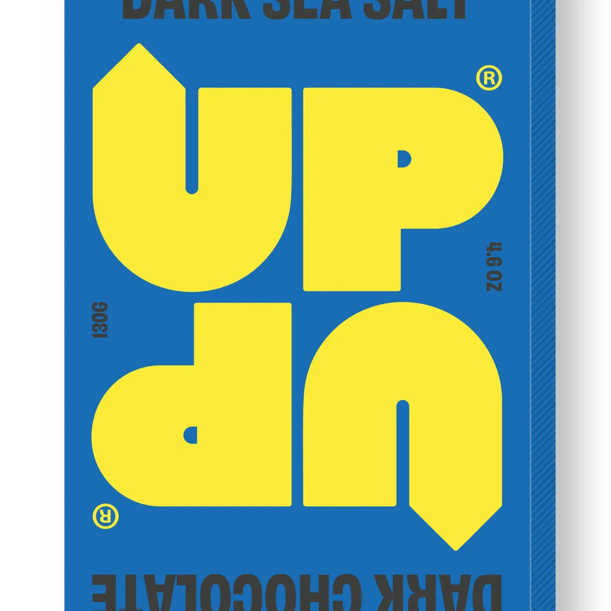 Dark sea salt chocolate bar by Up Up, 120g, another view