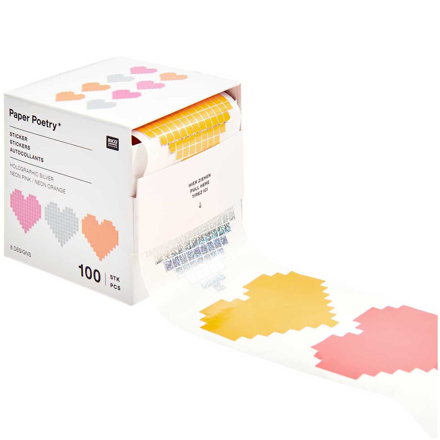 DIGITAL HEARTS STICKERS ON A ROLL - OTHERLETTERS