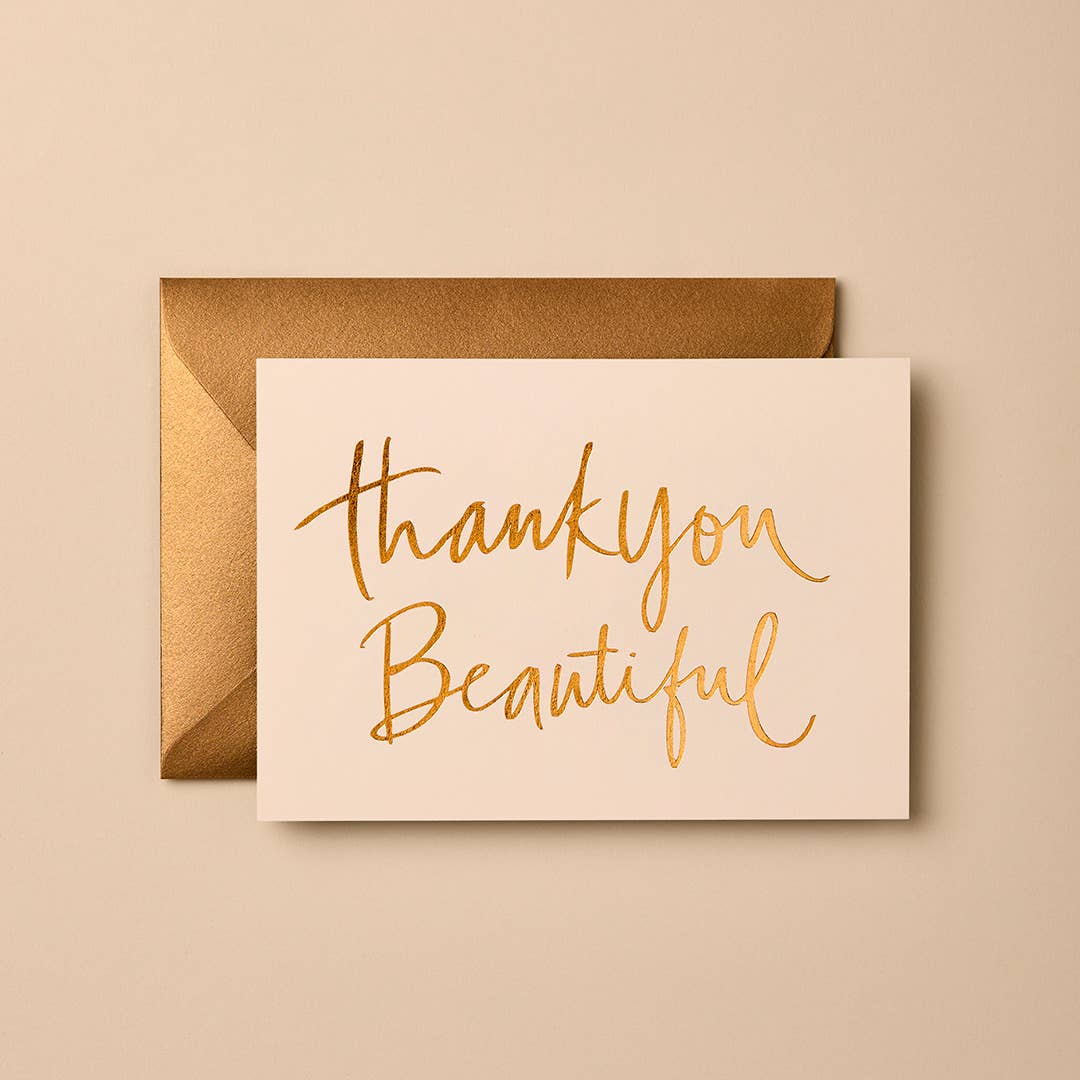 THANK YOU BEAUTIFUL (CREME) | CARD BY GABRIELLE & CELINE - OTHERLETTERS