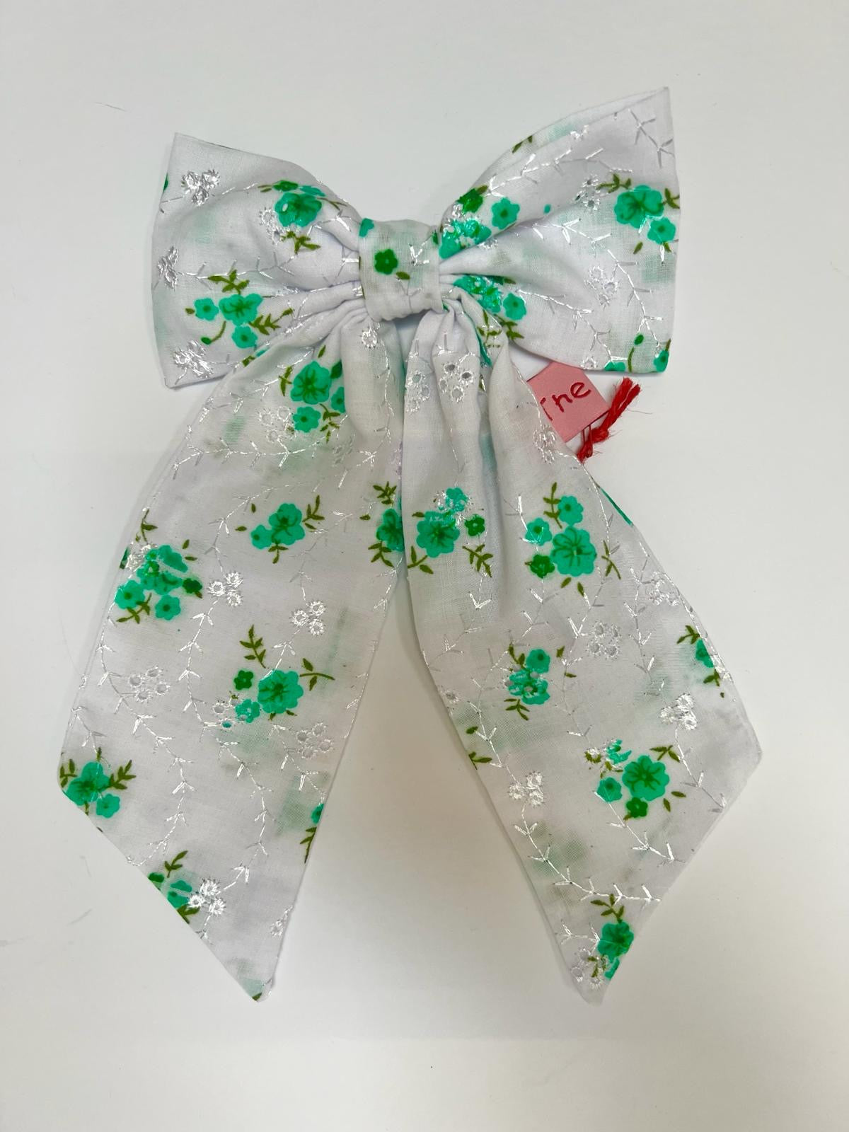 VICTORIA HAIR BOW (GREEN FLOWERS) | BY THE GIRLS BOWS