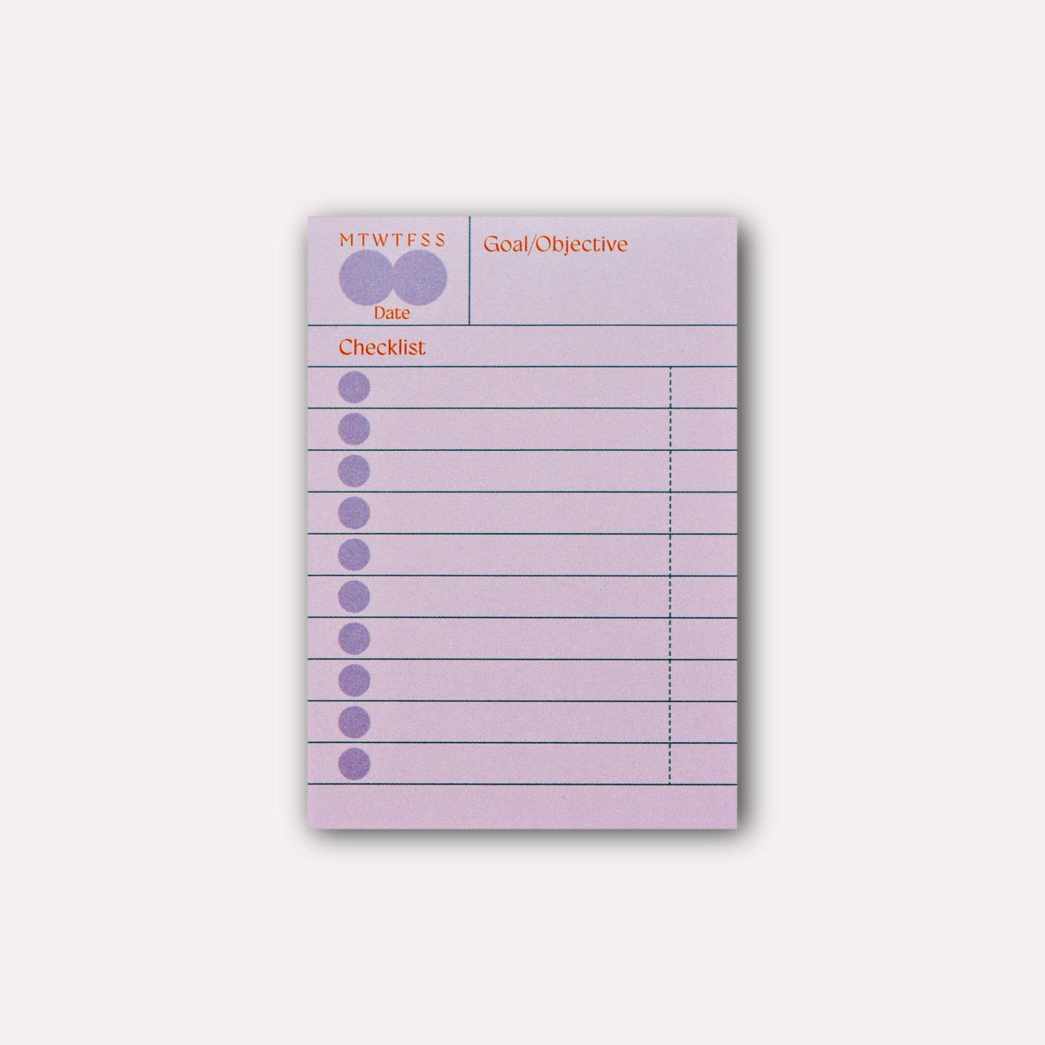 GINGER HABIT CHECKLIST STICKY NOTES - OTHERLETTERS