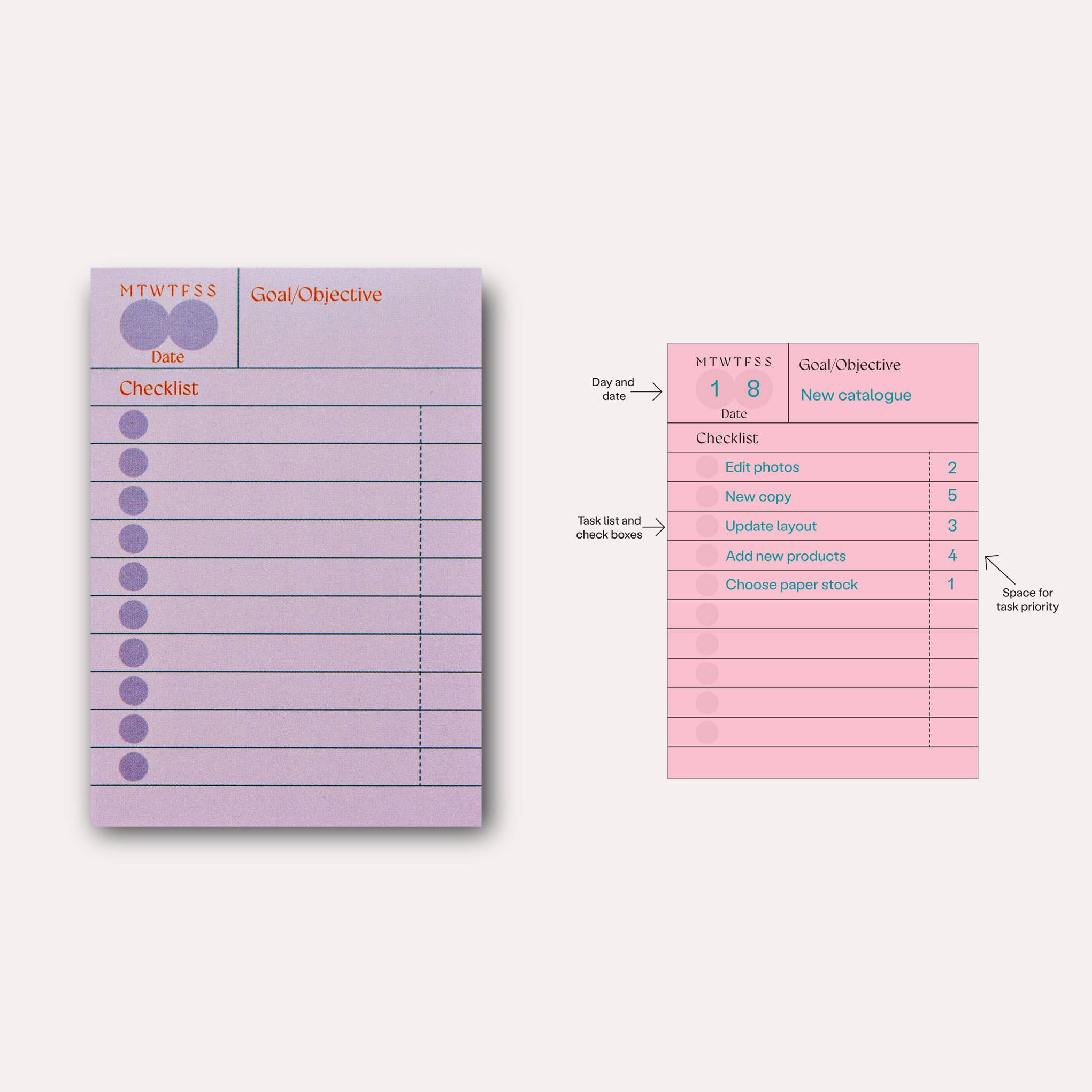 GINGER HABIT CHECKLIST STICKY NOTES - OTHERLETTERS