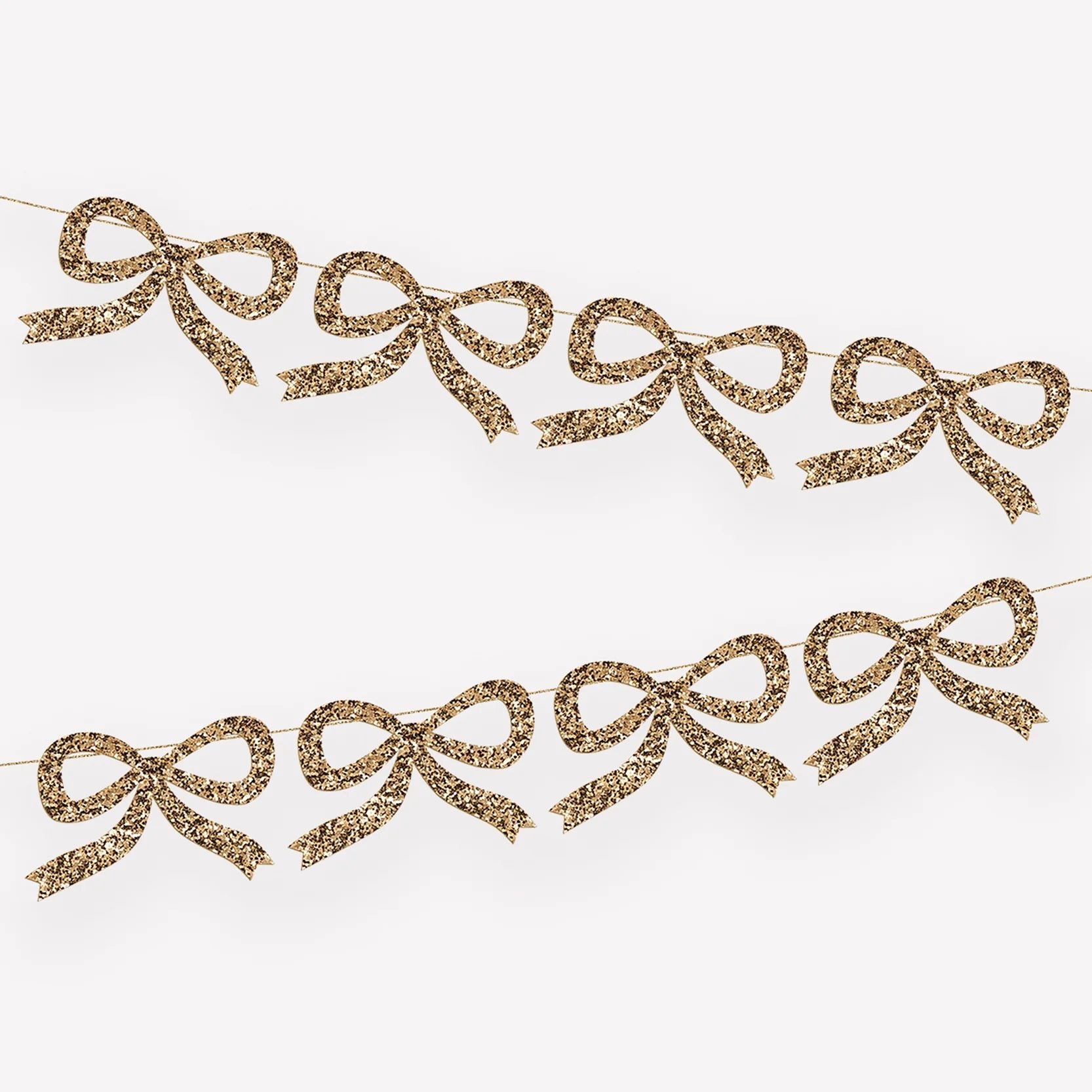 GOLD GLITTER BOW GARLAND - OTHERLETTERS