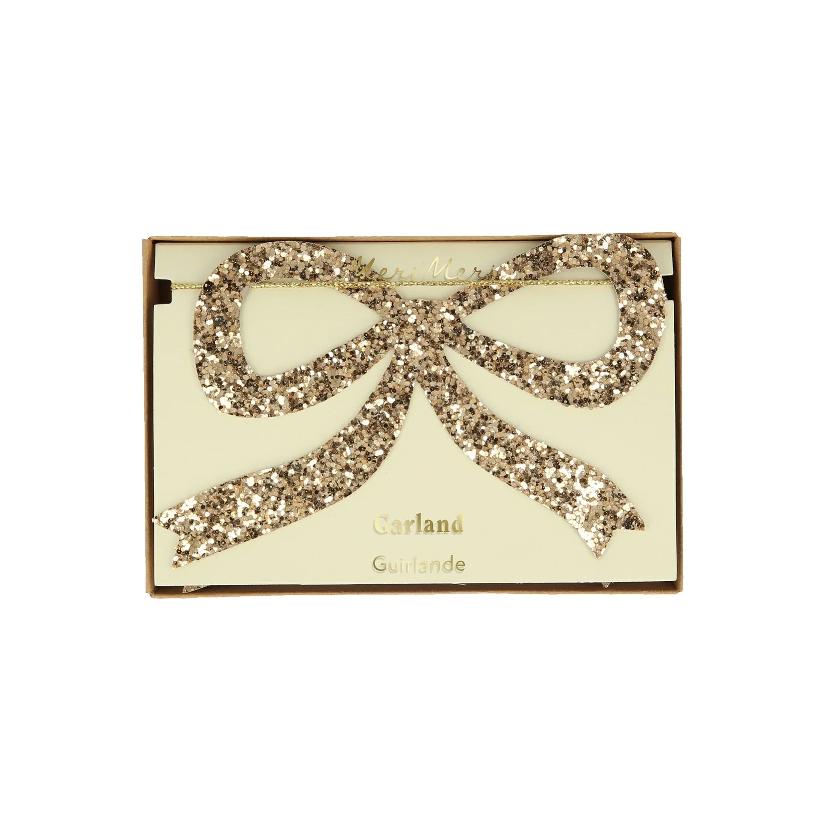 GOLD GLITTER BOW GARLAND - OTHERLETTERS