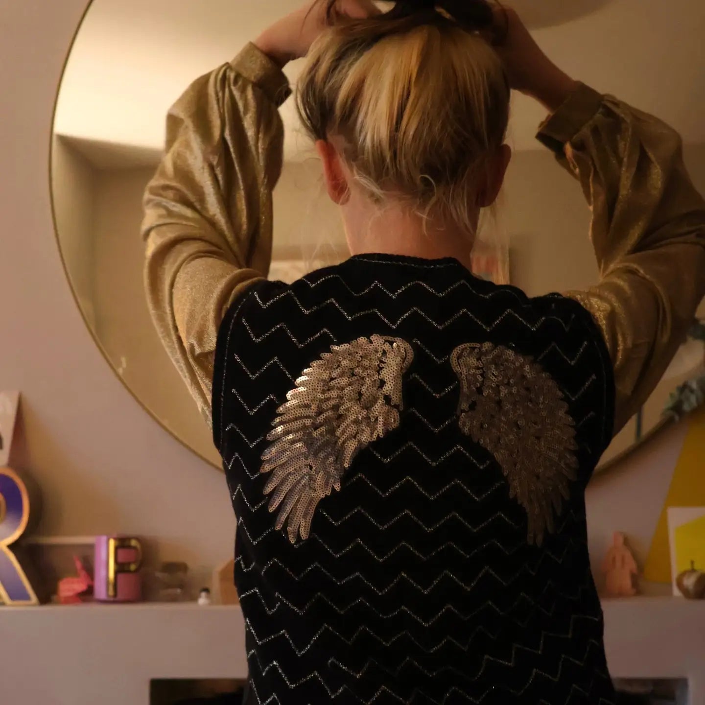 GOLD SEQUIN IRON ON WINGS - OTHERLETTERS