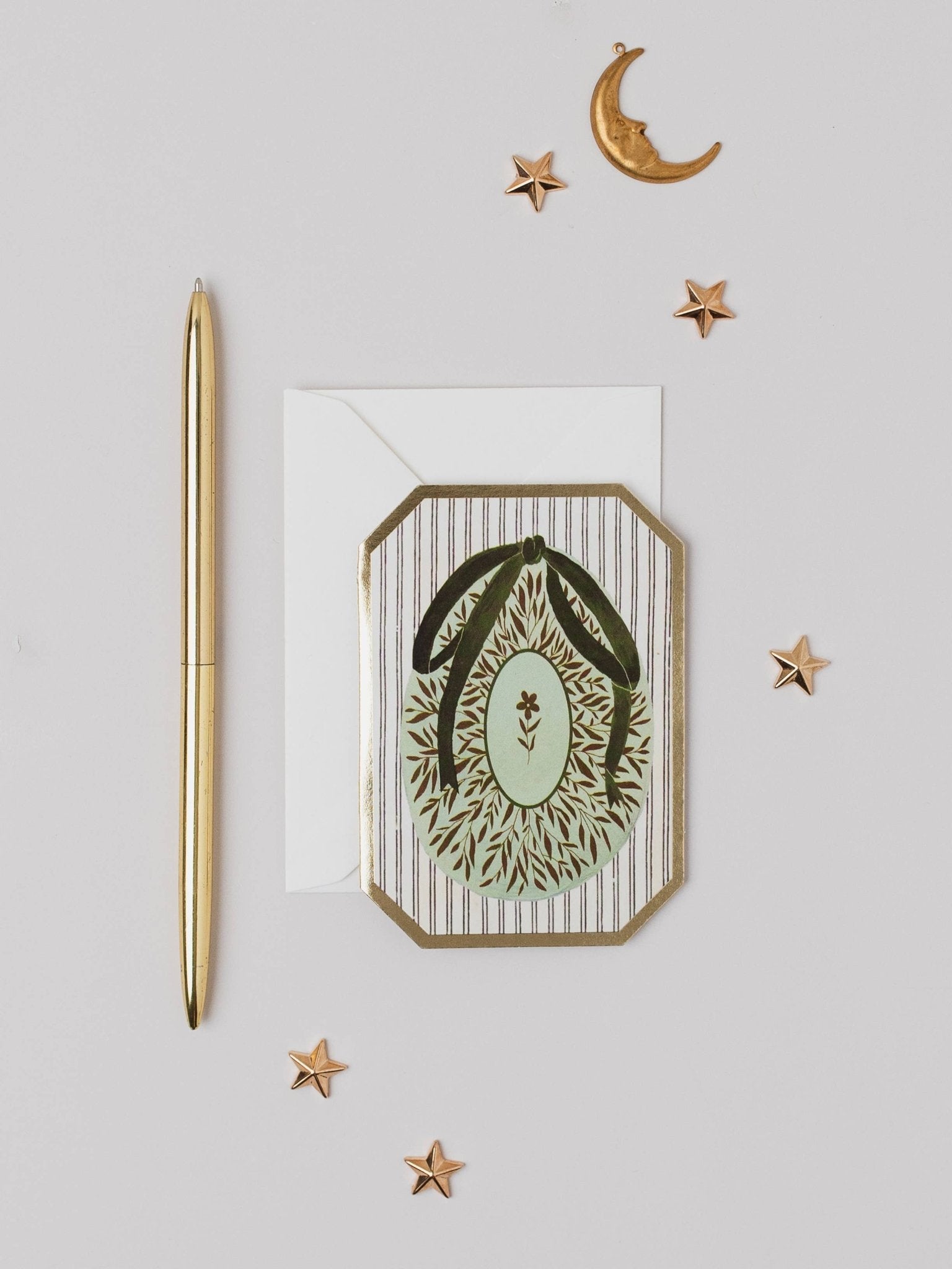 GREEN EASTER EGG BOTANICAL DIE CUT | MINI CARD - OTHERLETTERS