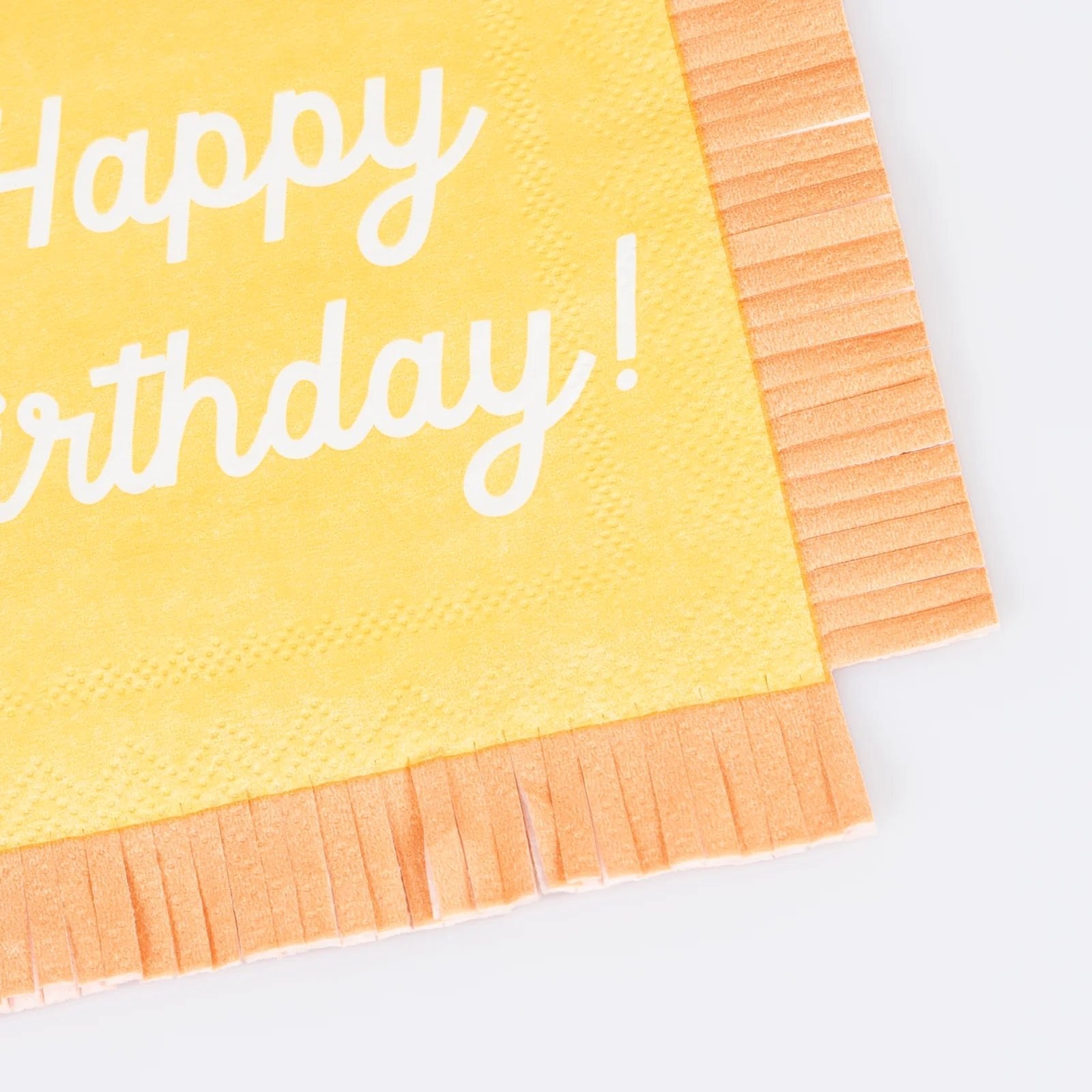 HAPPY BIRTHDAY SCRIPT FRINGE NAPKINS - OTHERLETTERS