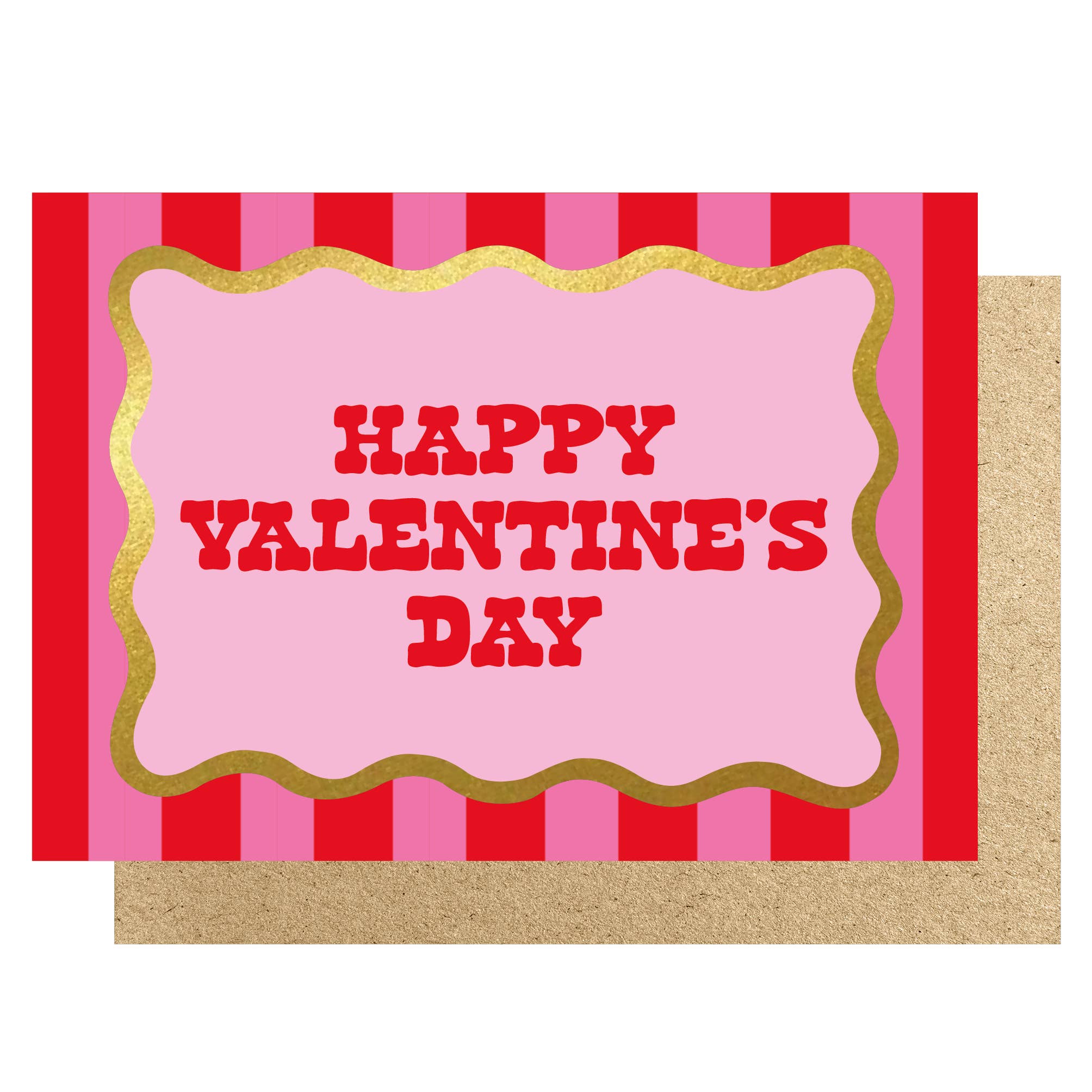 HAPPY VALENTINE'S DAY STRIPED | CARD BY LUCKY INK - OTHERLETTERS