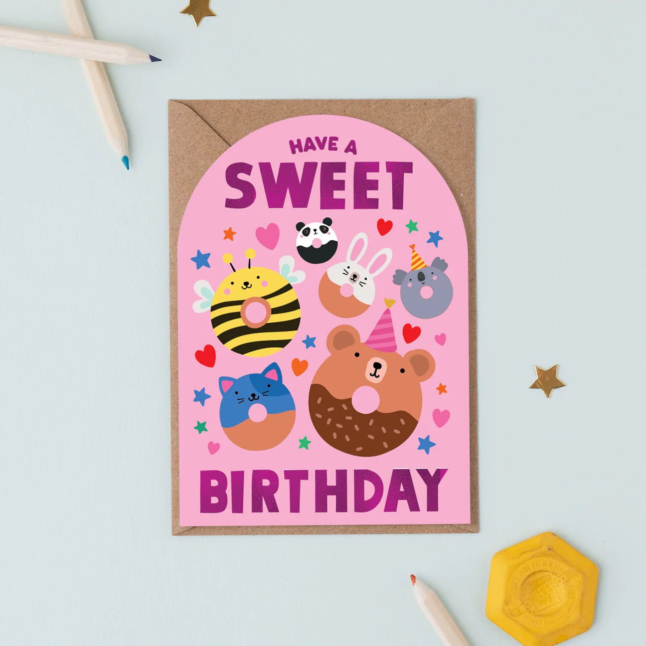 Have a Sweet Birthday illustrated card by Mifkins