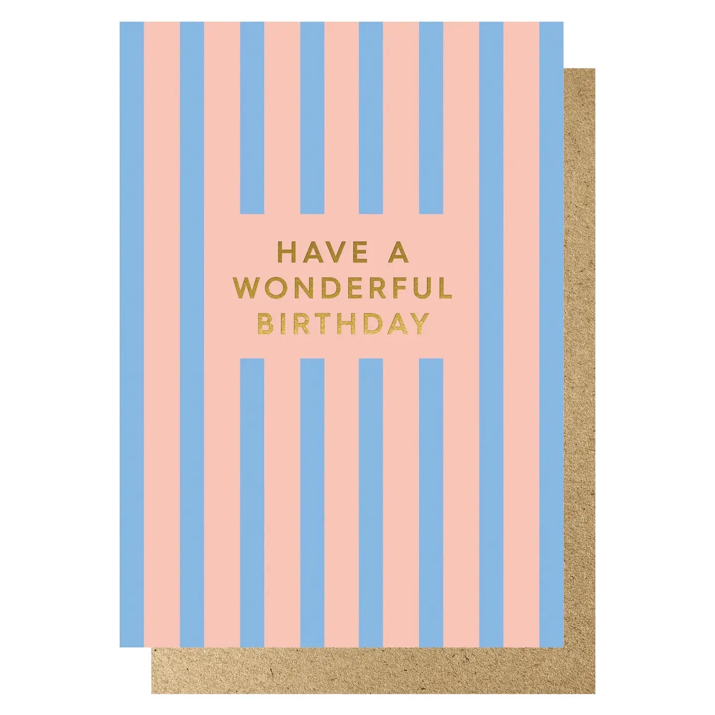 HAVE A WONDERFUL BIRTHDAY (PINK & BLUE STRIPES) | CARD BY LUCKY INK - OTHERLETTERS