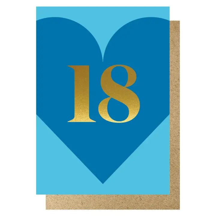 HEART AGE 18 BLUE | CARD BY LUCKY INK - OTHERLETTERS