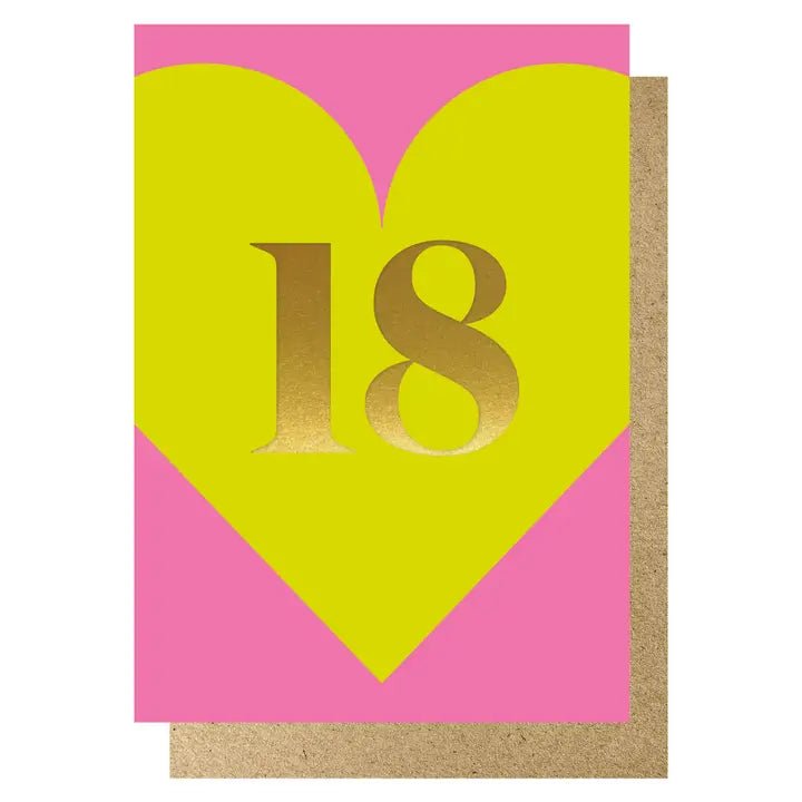 HEART AGE 18 PINK | CARD BY LUCKY INK - OTHERLETTERS