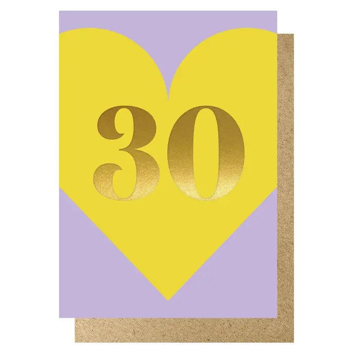 HEART AGE 30 LILAC | CARD BY LUCKY INK - OTHERLETTERS