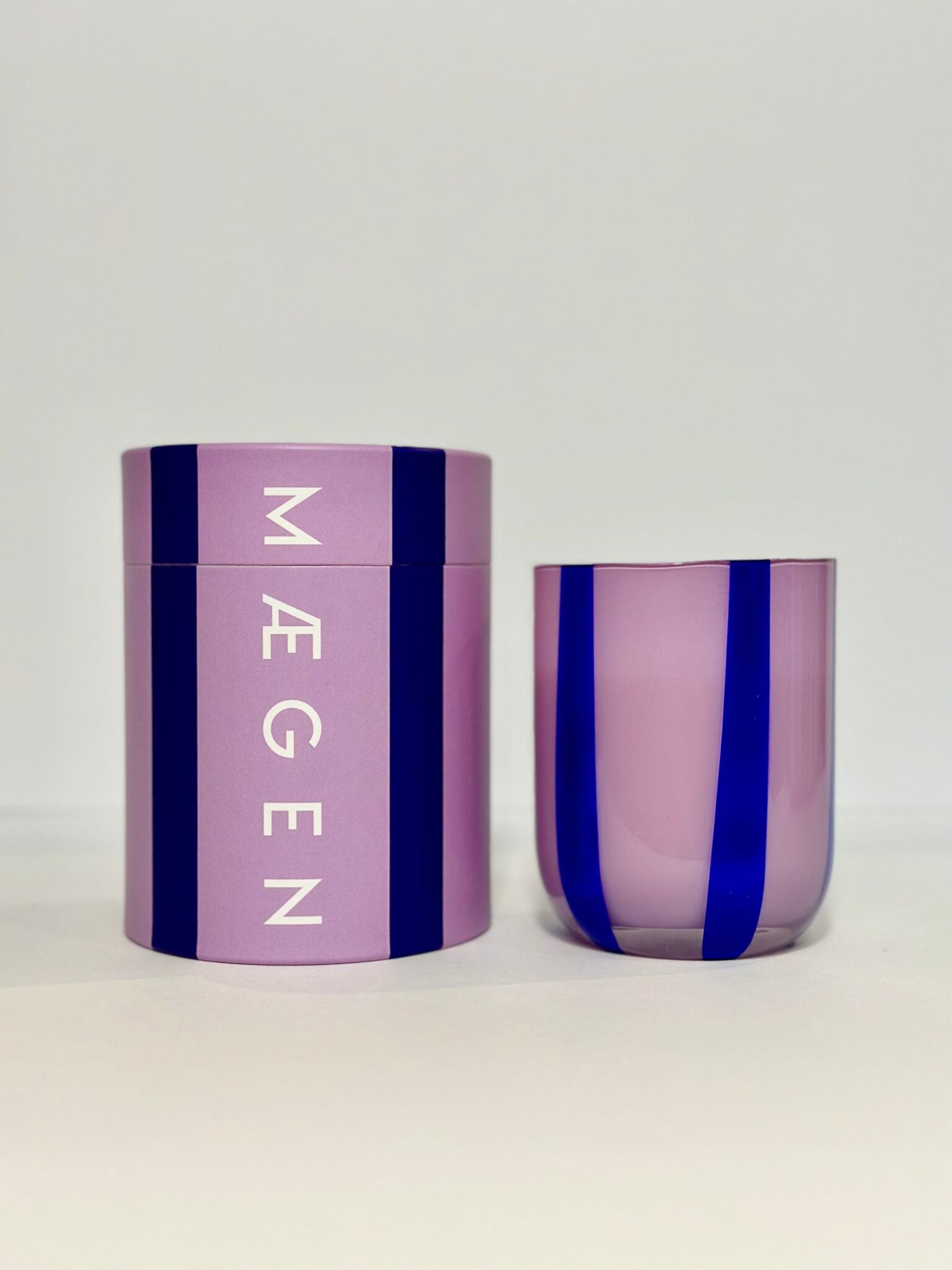 NAVY/ LILAC MAEGEN ATINA STRIPE CANDLE | BLACKCURRANT OUDH - OTHERLETTERS