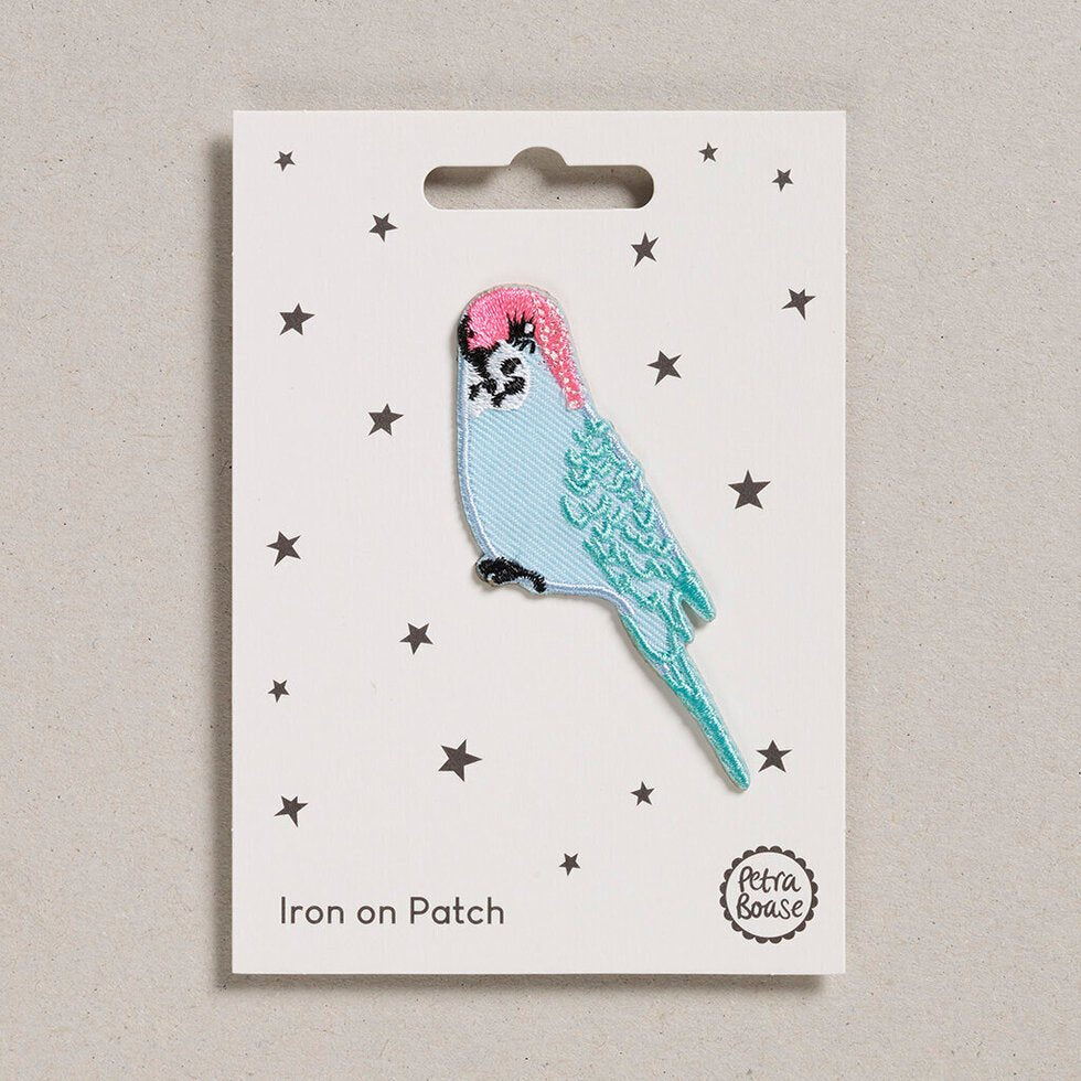 IRON ON PATCH | BLUE BUDGIE - OTHERLETTERS