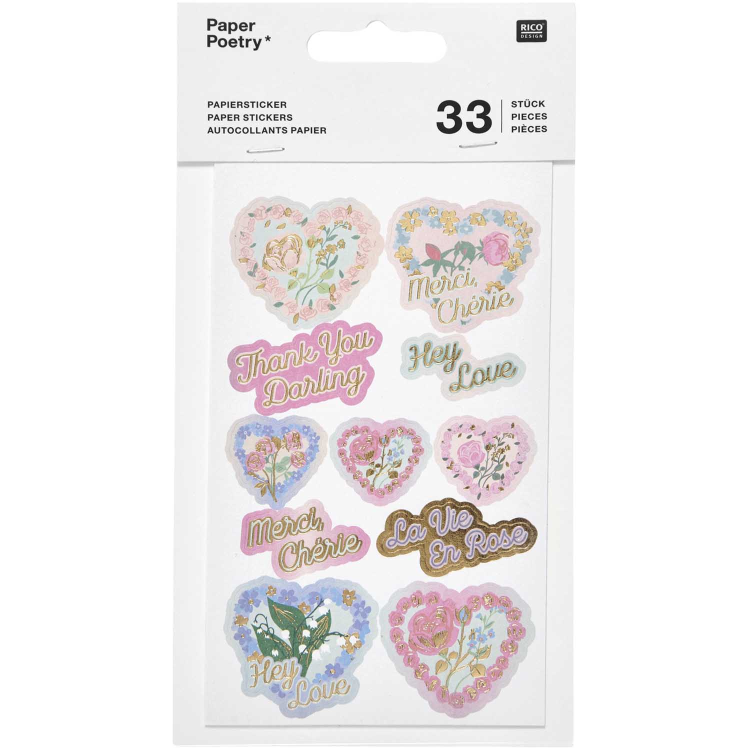 LA VIE EN ROSE PAPER STICKERS - OTHERLETTERS