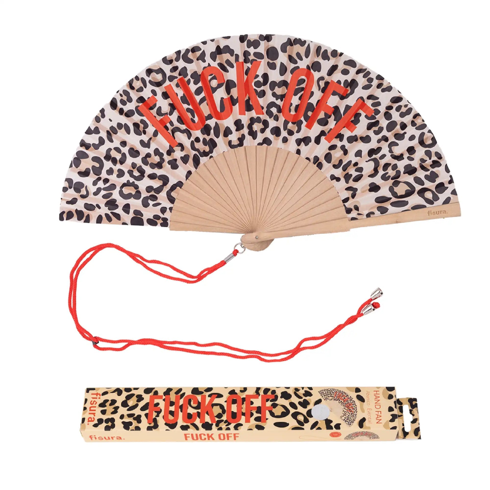 LEOPARD 'FUCK OFF' HAND FAN - OTHERLETTERS