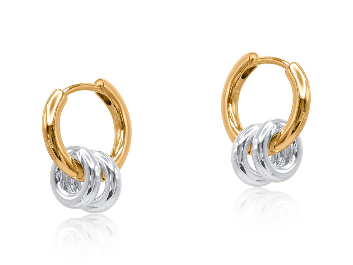 MAFALDA TWO TONE HOOP EARRINGS | GOLD HOOP - OTHERLETTERS