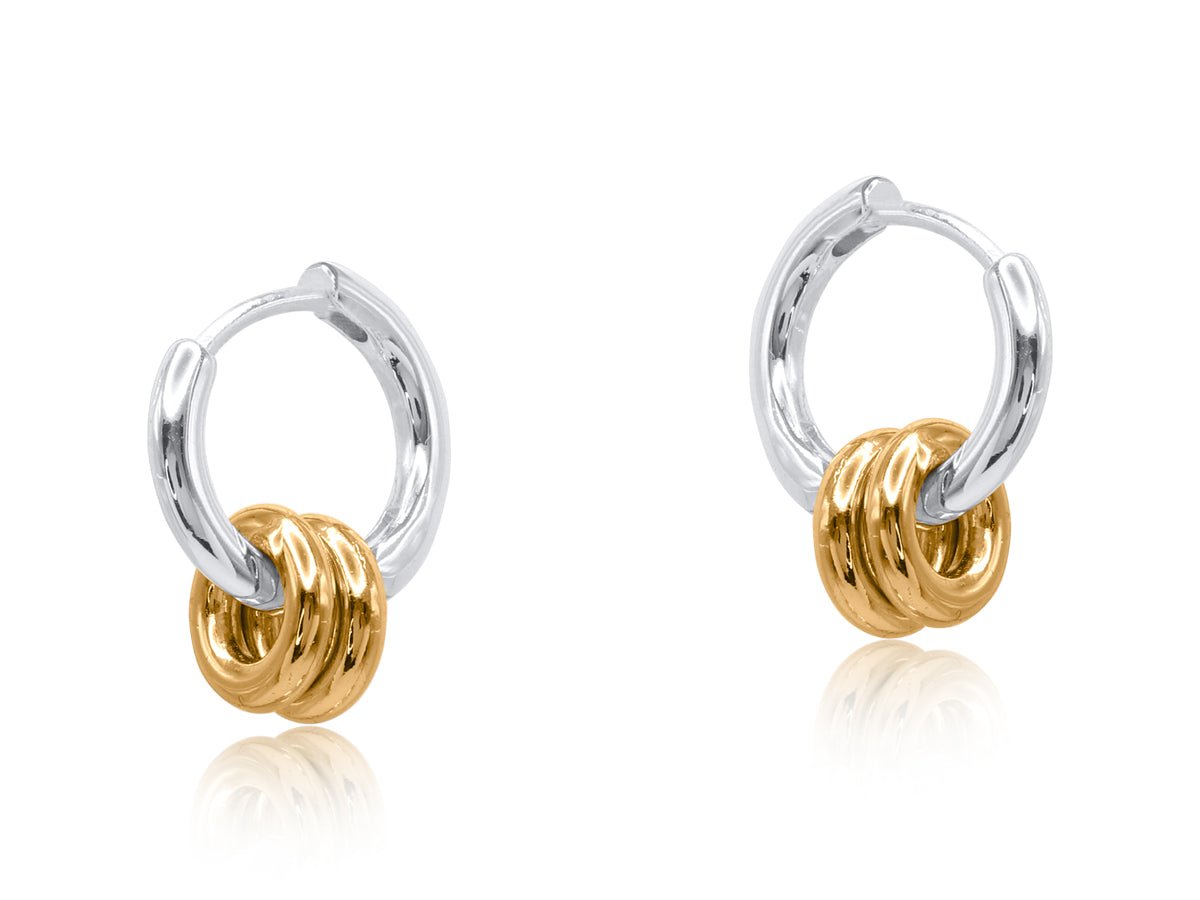 MAFALDA TWO TONE HOOP EARRINGS | SILVER HOOP - OTHERLETTERS