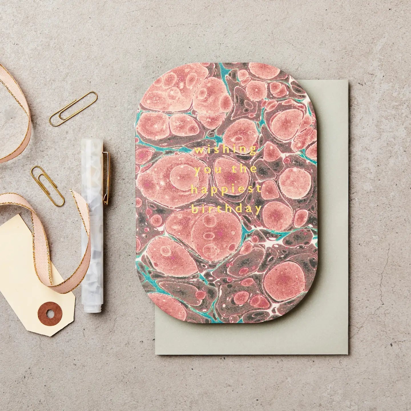 MARBLE WISHING YOU THE HAPPIEST BIRTHDAY | CARD BY KATIE LEAMON - OTHERLETTERS