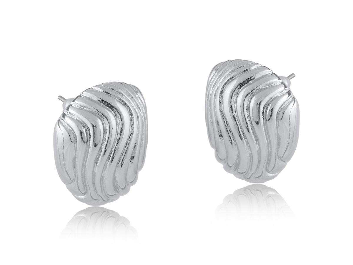 MARINA RIPPLE EFFECT STUD EARRINGS | SILVER - OTHERLETTERS
