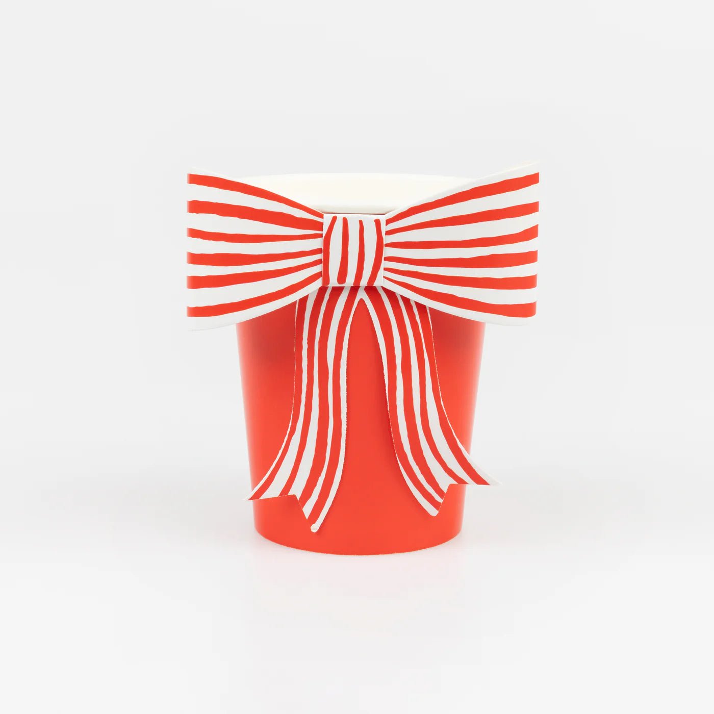 RED & WHITE BOW PAPER CUPS - OTHERLETTERS