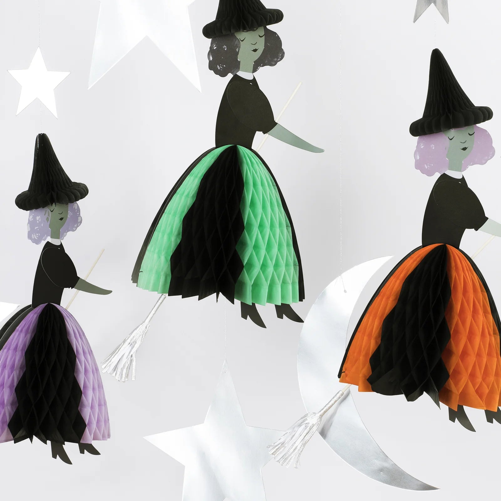 Flying honeycomb witch decoration for Halloween