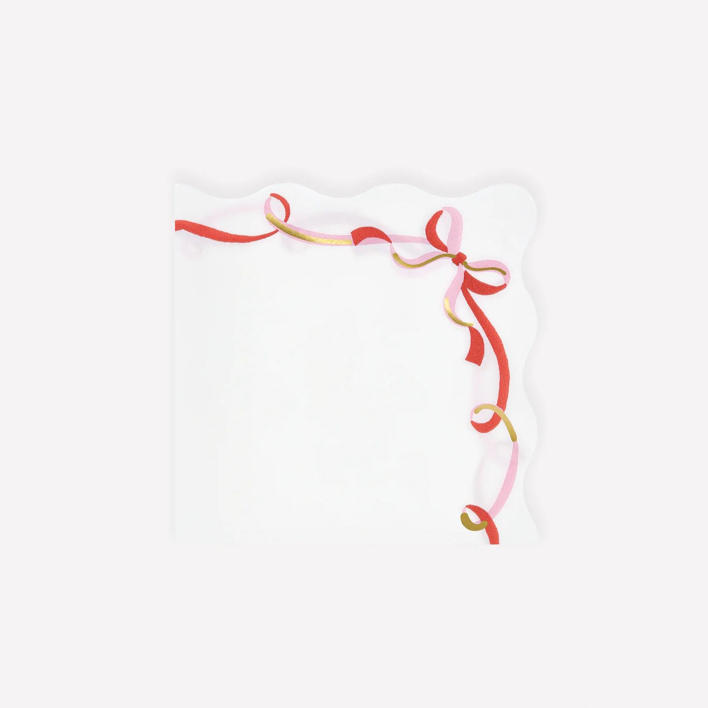 Ribbon bow print small paper napkins