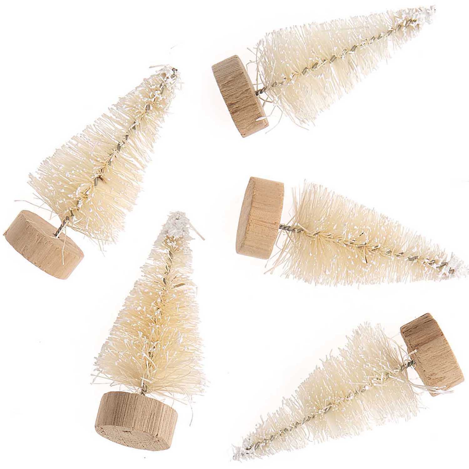 MINI BOTTLE BRUSH TREES WHITE SET OF 5 | 5cm - OTHERLETTERS