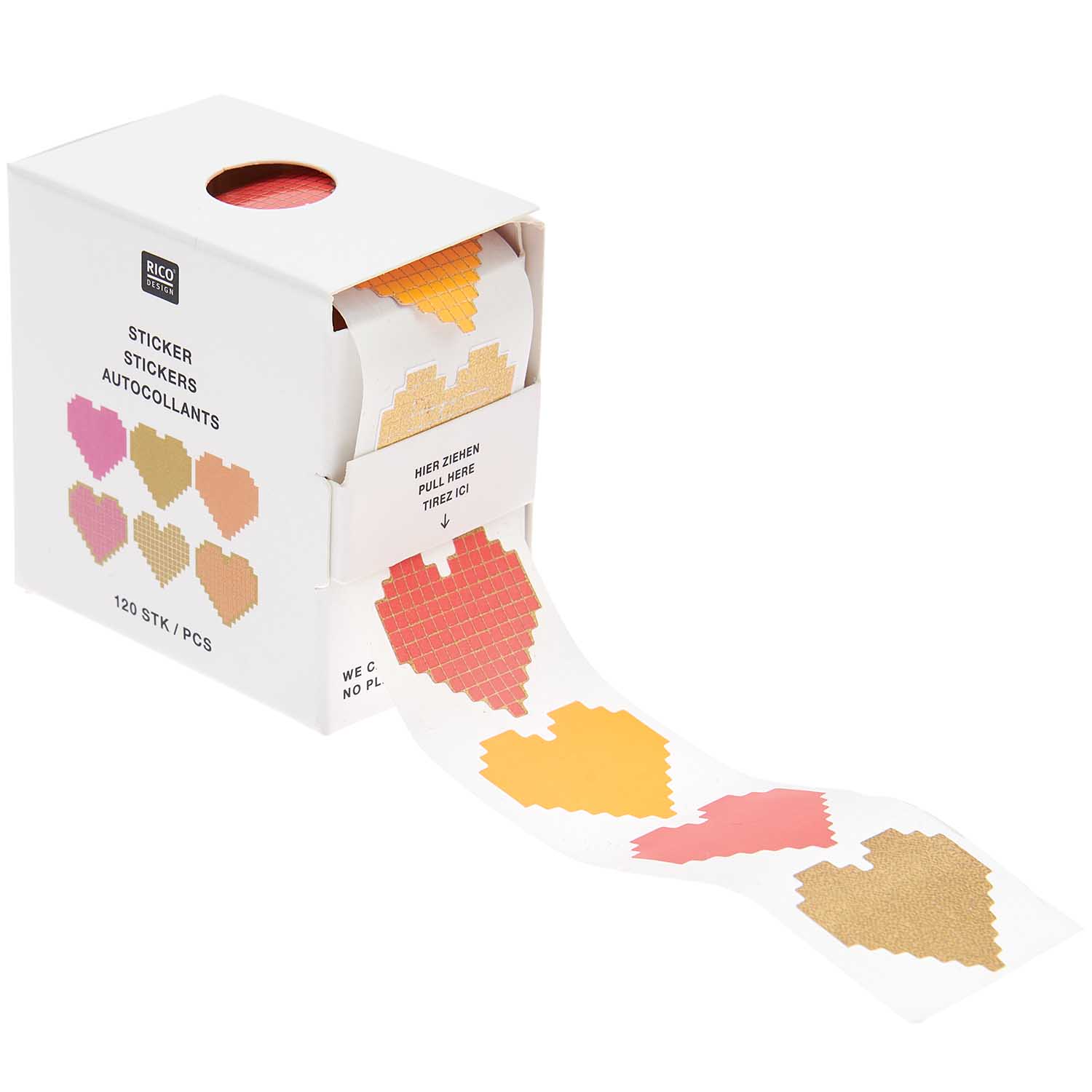 MINI DIGITAL HEARTS STICKERS ON A ROLL - OTHERLETTERS
