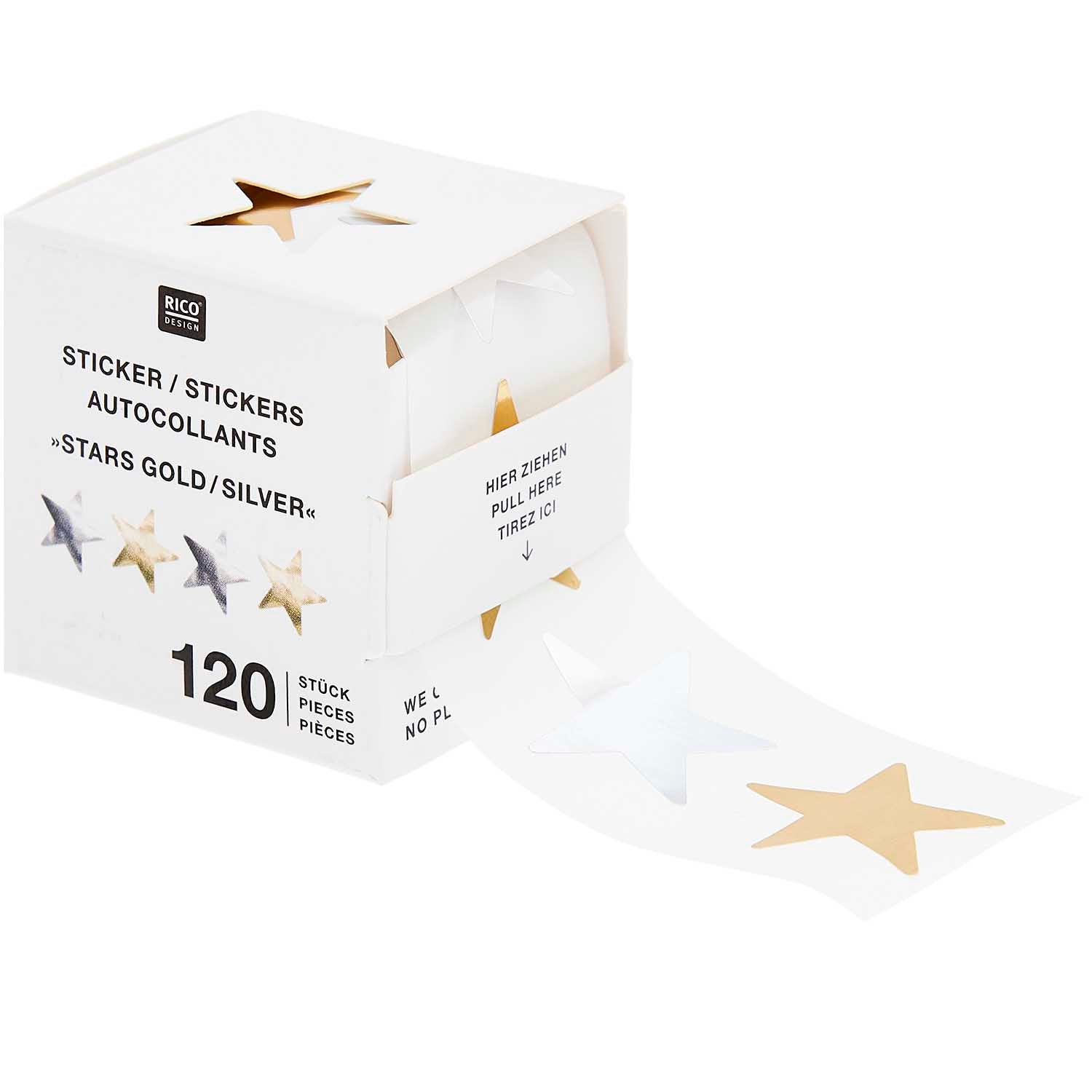 MINI GOLD & SILVER STARS STICKERS ON A ROLL - OTHERLETTERS