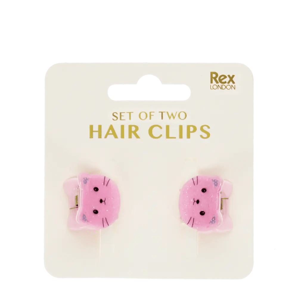 MINI HAIR CLAW CLIPS PINK CATS - OTHERLETTERS