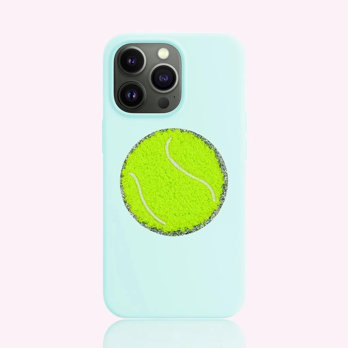 Embroidered tennis ball sticker