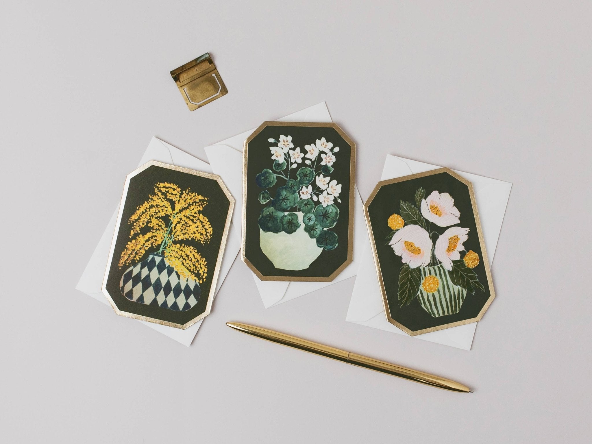 NASTURTIUM BOTANICAL DIE CUT MINI FLORAL CARD - OTHERLETTERS